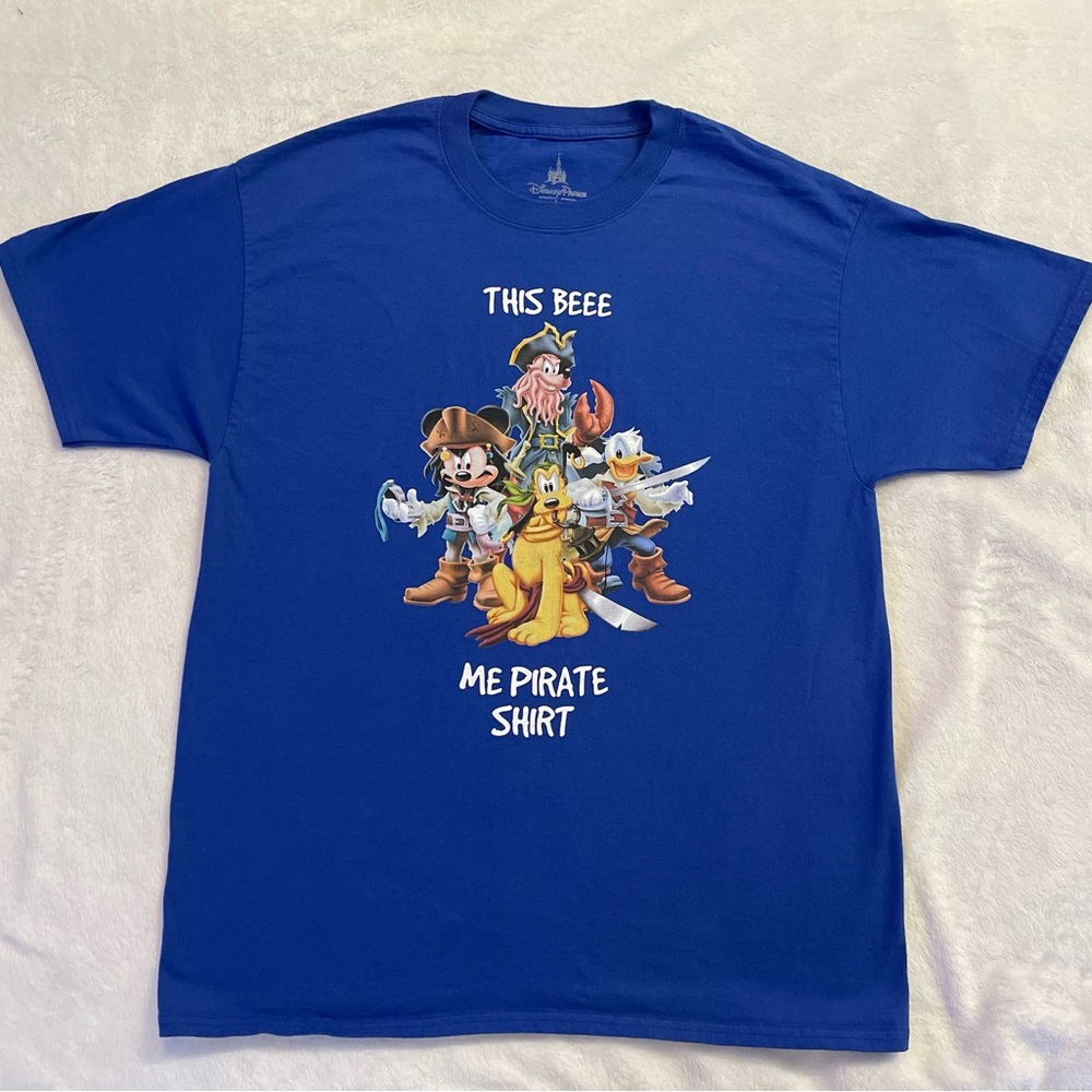 Disney Hanes Blue Micky Pirate Graphic Tee